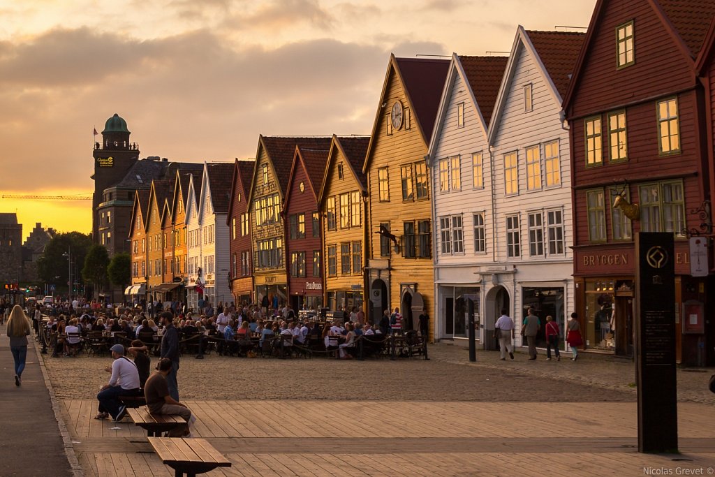 Sunset over Bryggen