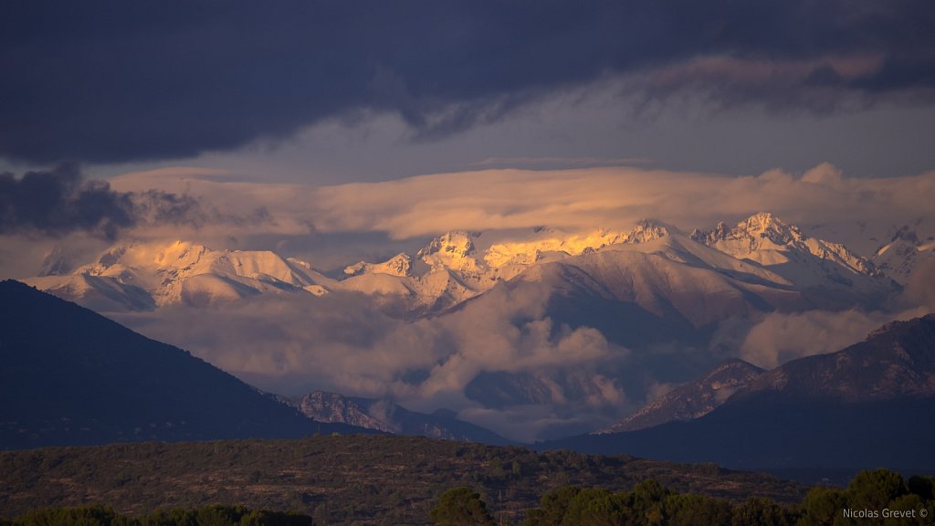 Sunset over the Alps